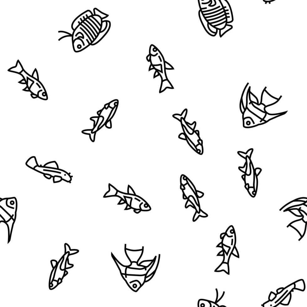 Aquarium Fish Tropical Animal vector seamless pattern