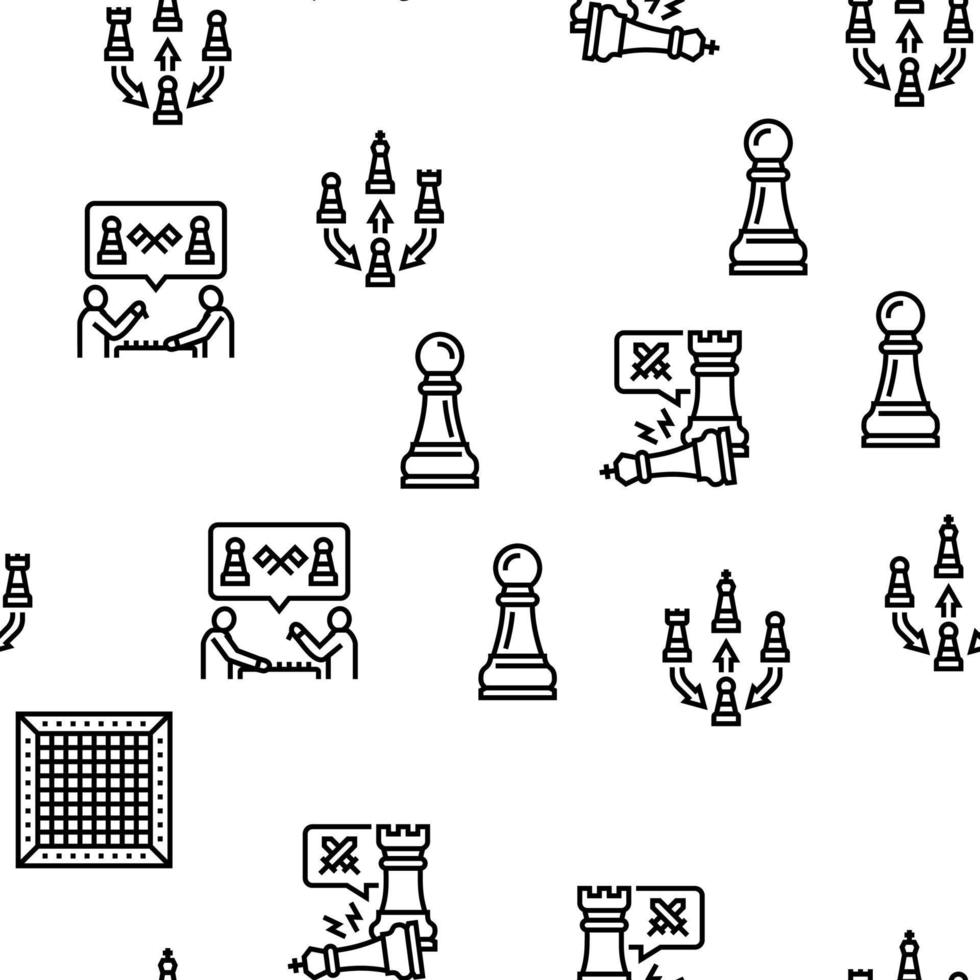 ajedrez estrategia inteligente juego figura vector patrón sin costuras