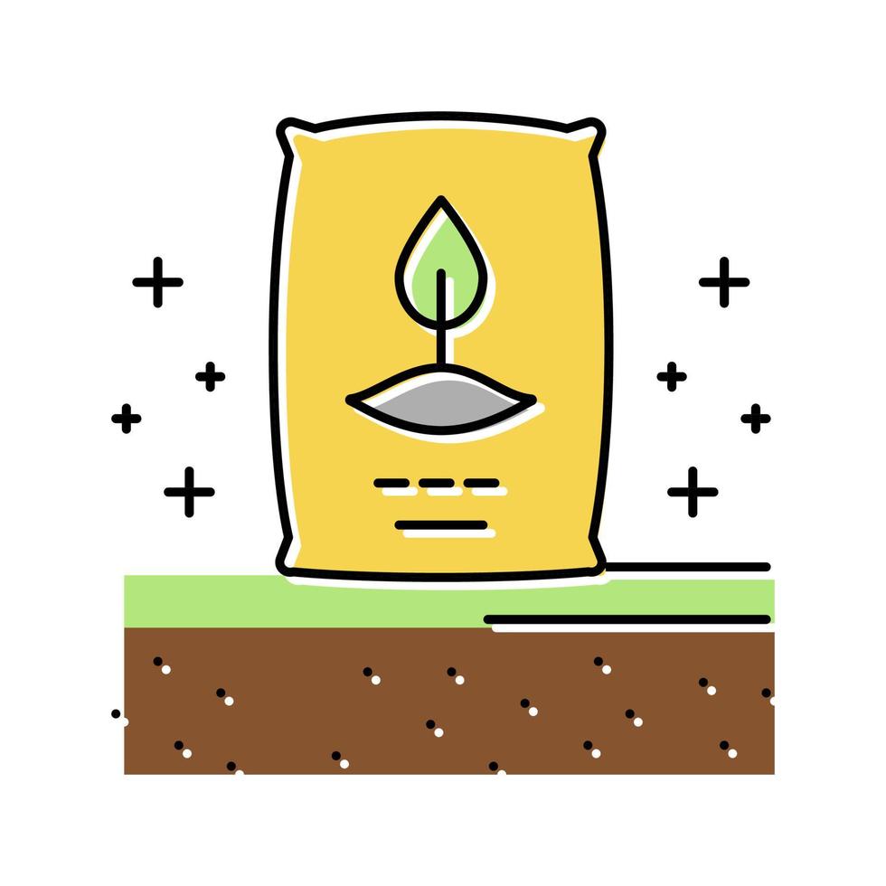 ilustración de vector de icono de color de suelo orgánico de siembra