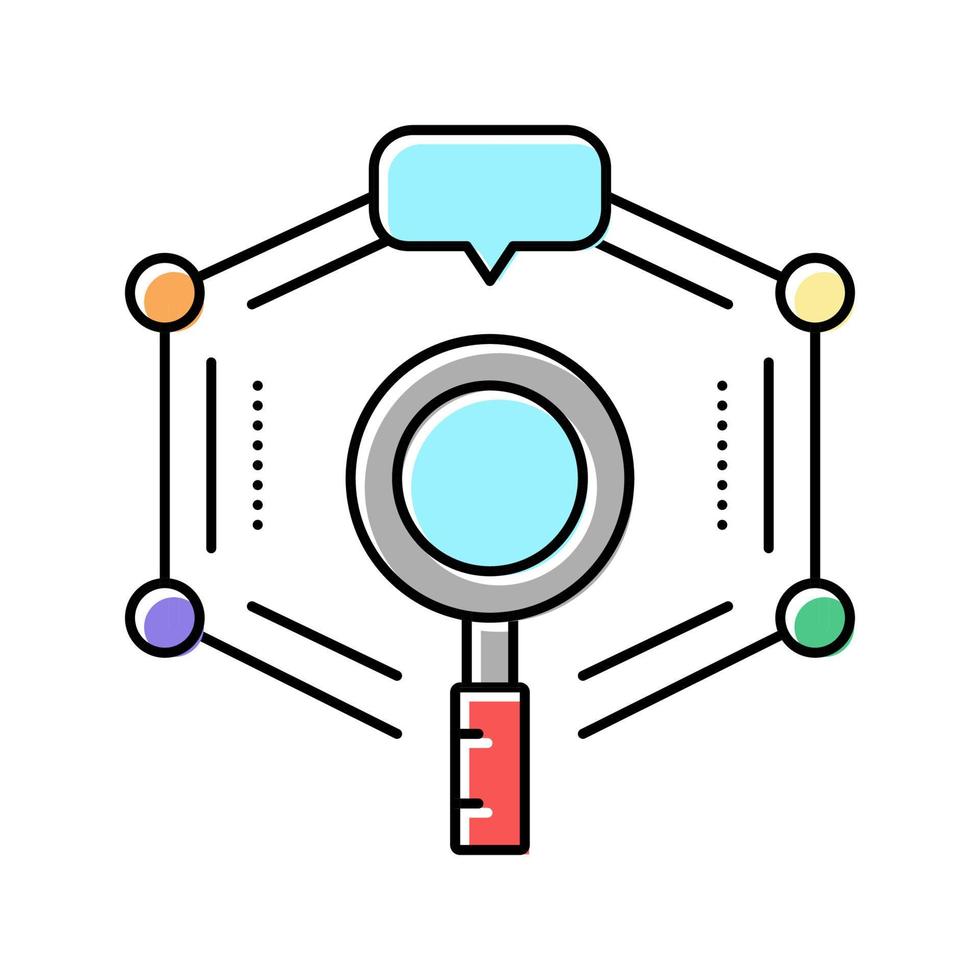 researching educational theme color icon vector illustration
