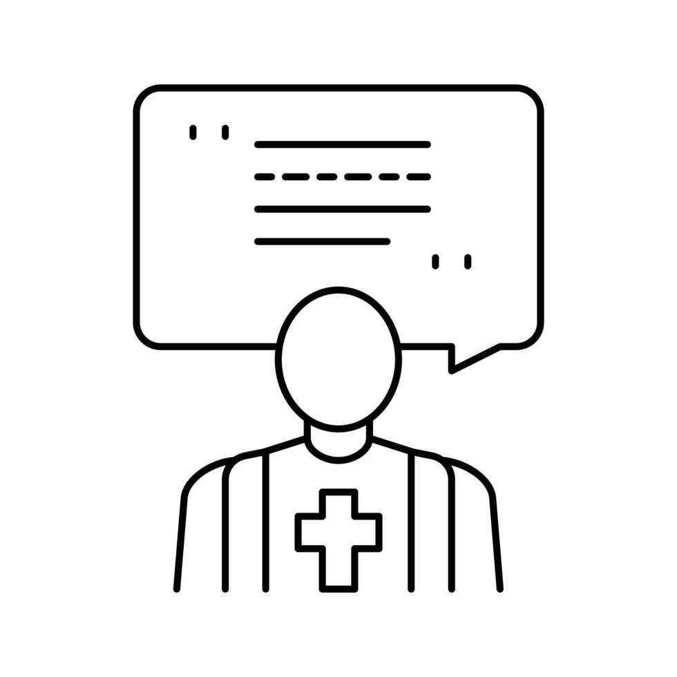 priest pet funeral line icon vector illustration