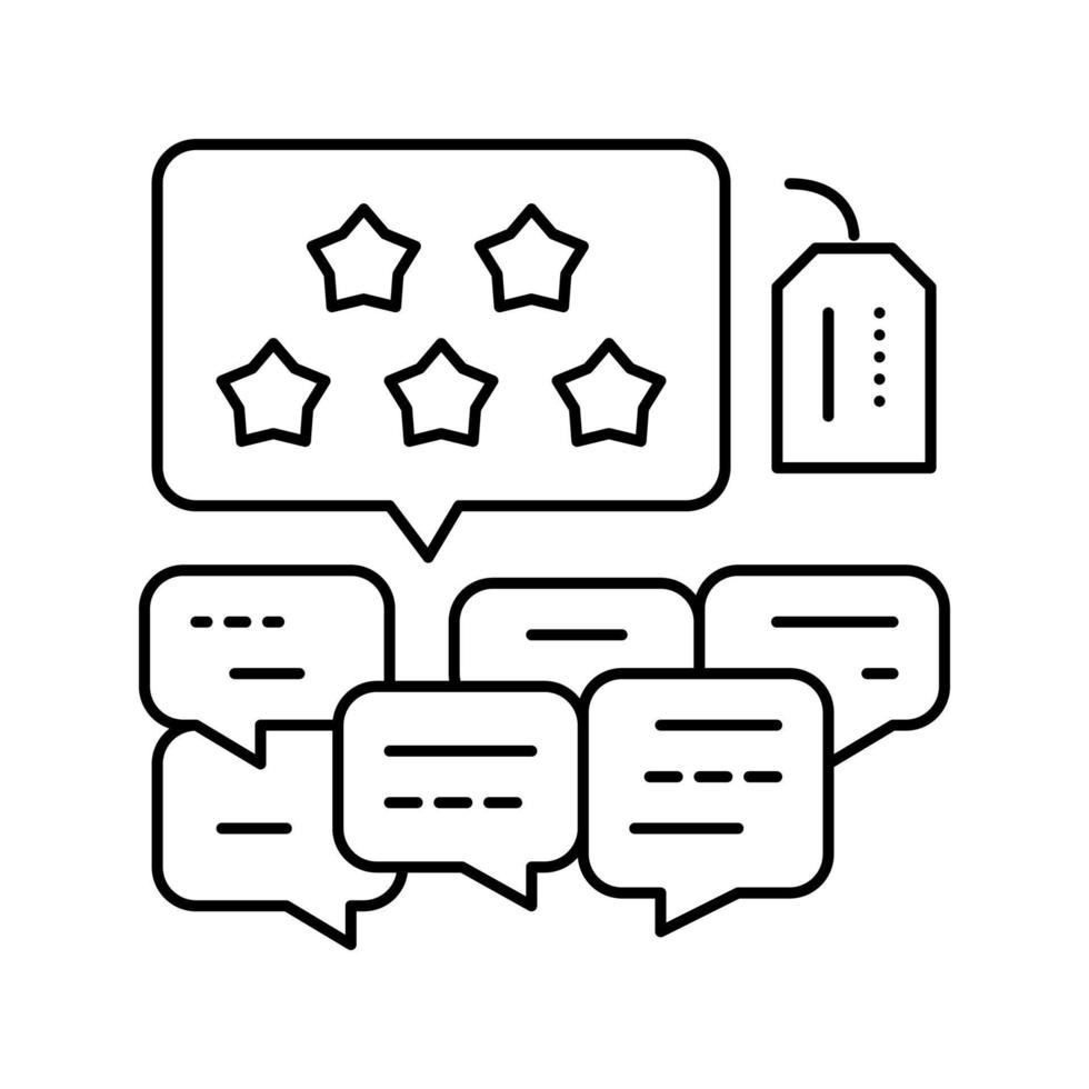 reviews reputation management line icon vector illustration