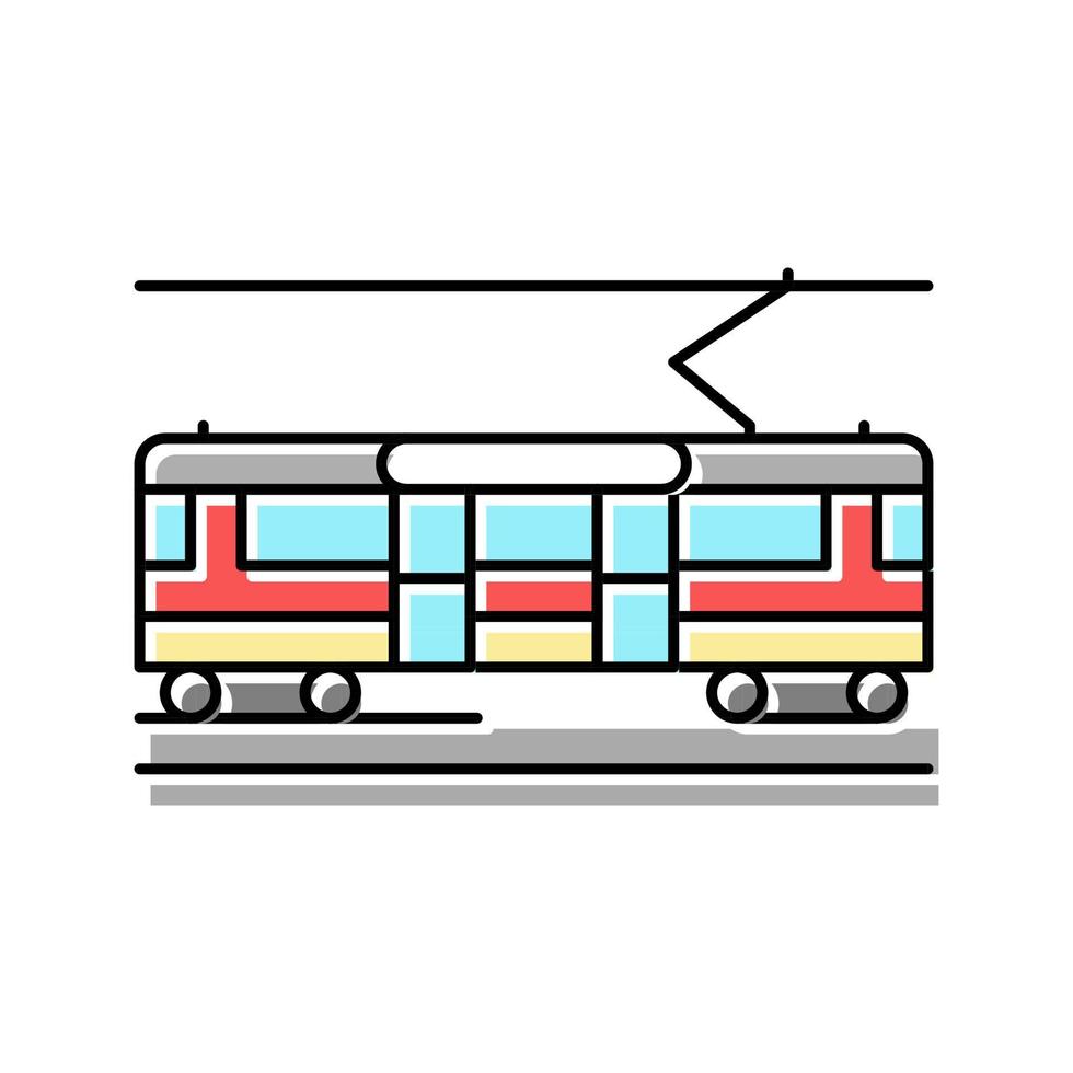 city circle tram color icon vector illustration