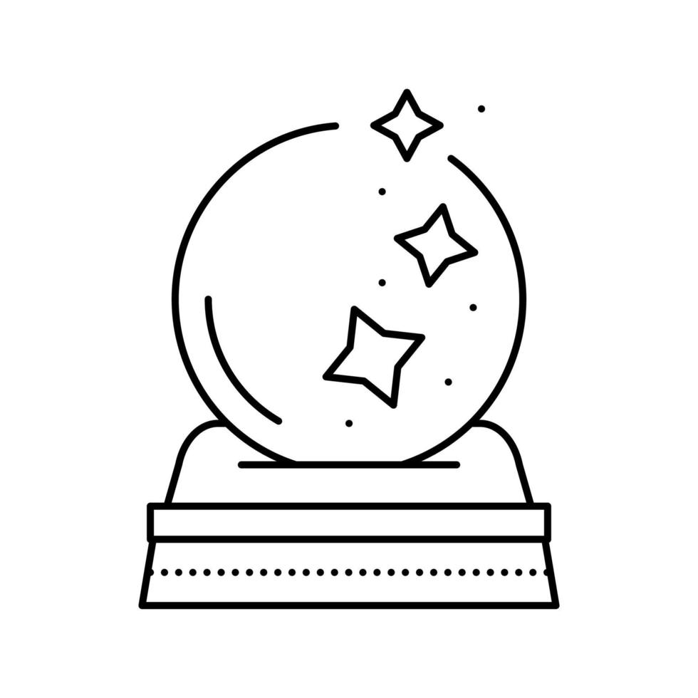 esfera mágica línea icono vector ilustración