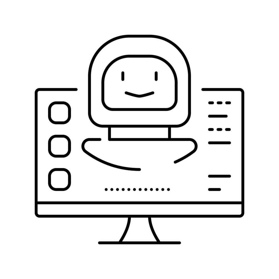 digital robot line icon vector illustration