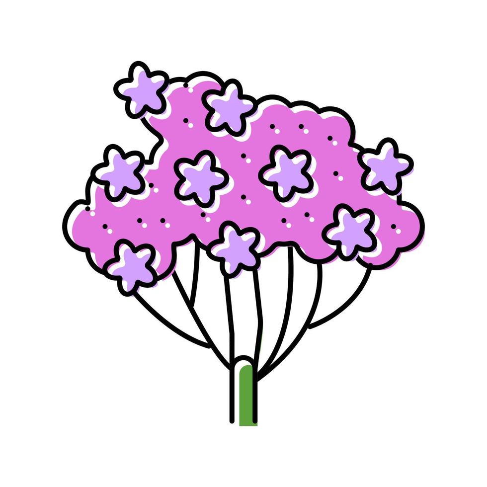 milenrama planta color icono vector ilustración