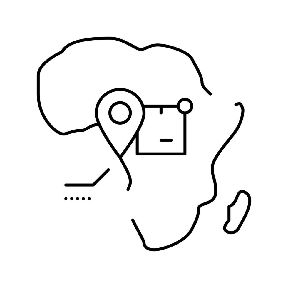 africa shipment tracking line icon vector illustration