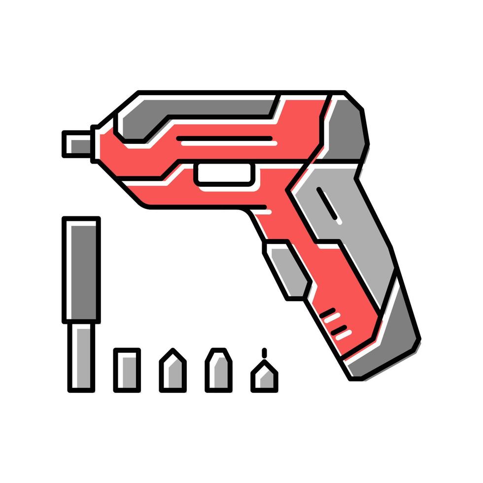 screwdriver tool repair color icon vector illustration