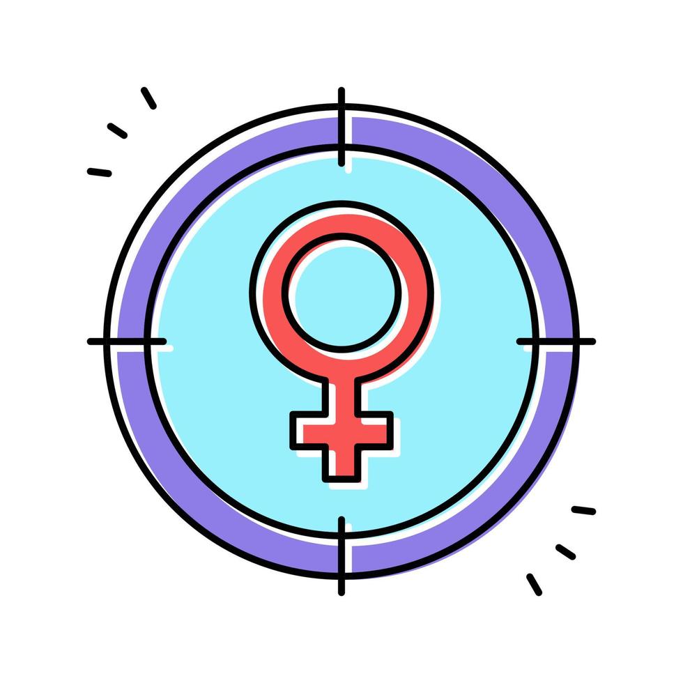 sexism social problem color icon vector illustration