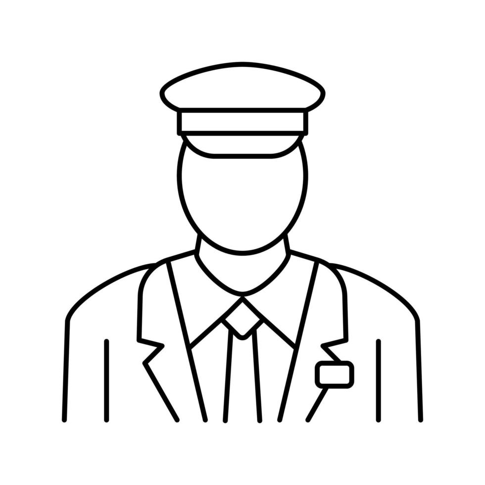pilot flight school line icon vector illustration