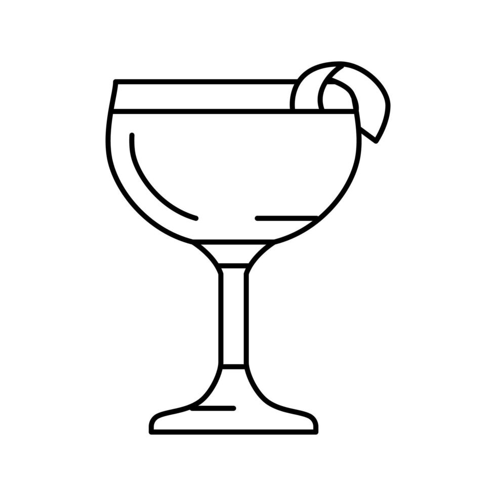 bebida de vidrio sidecar cóctel línea icono vector ilustración