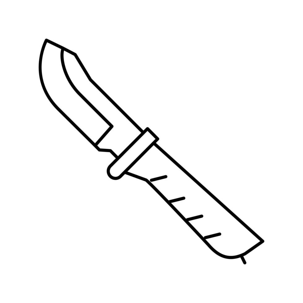 ilustración de vector de icono de línea de cuchillo de caza