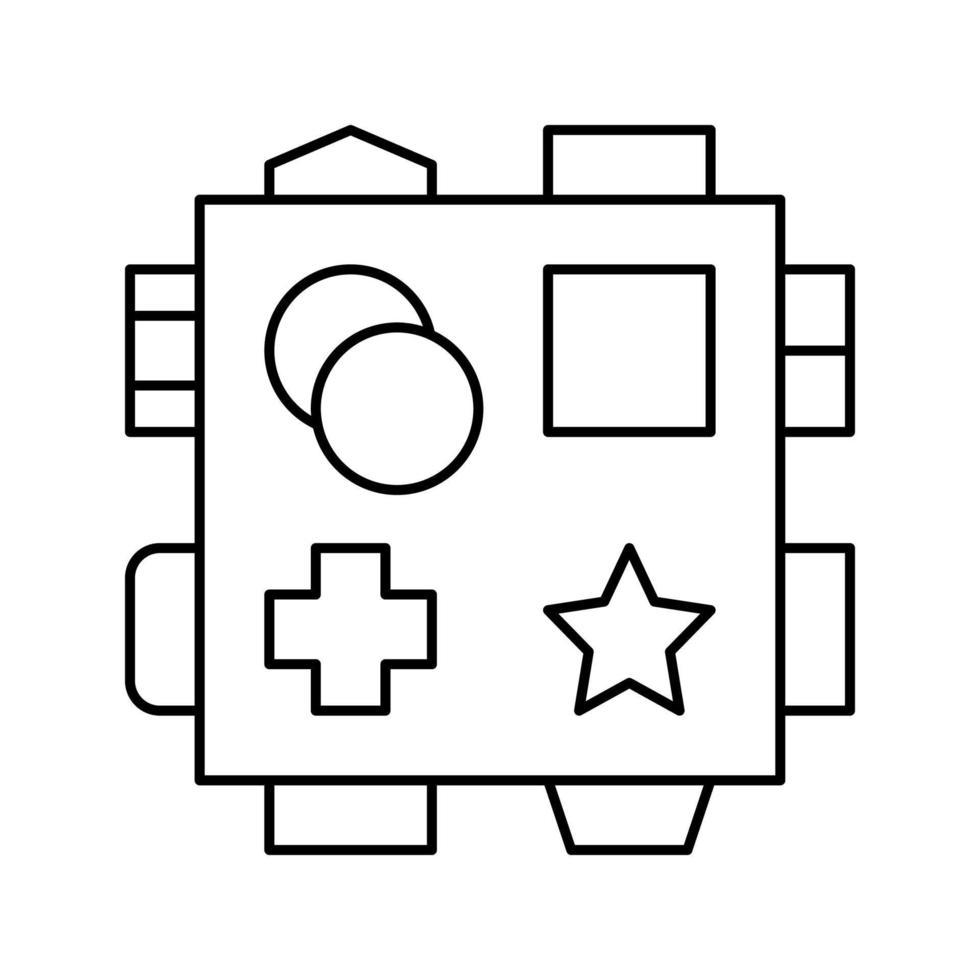 ilustración de vector de icono de línea de juguetes de aprendizaje temprano