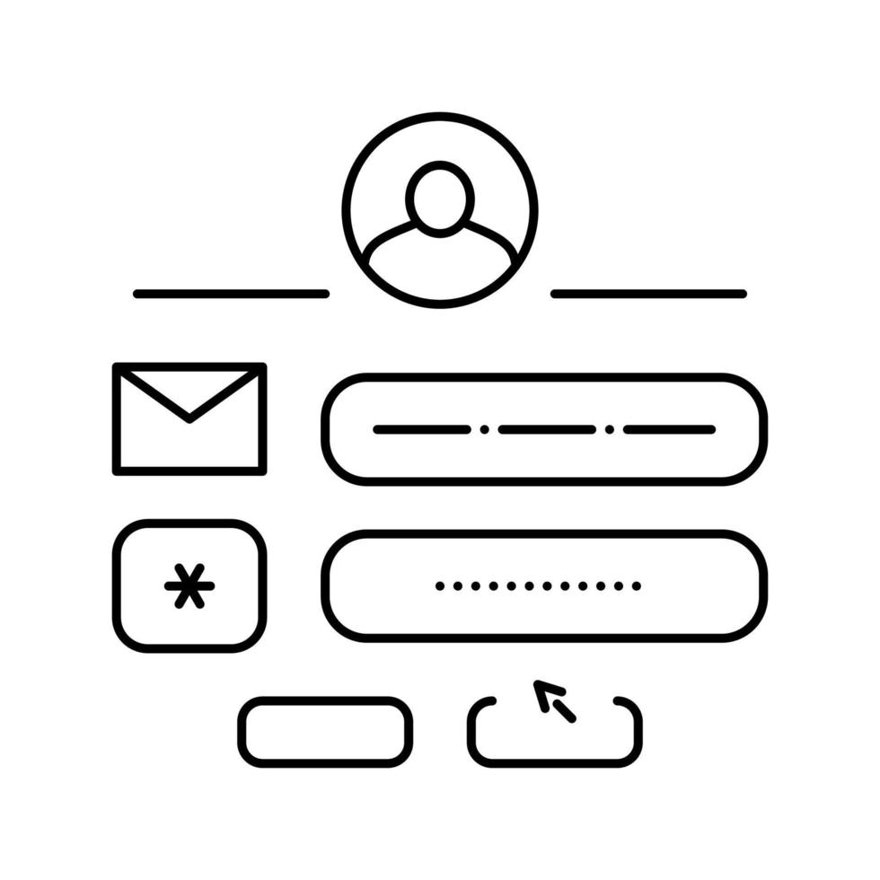 sign up with e-mail line icon vector illustration
