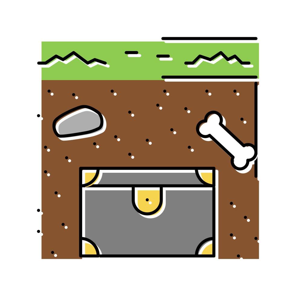 buried chest color icon vector illustration