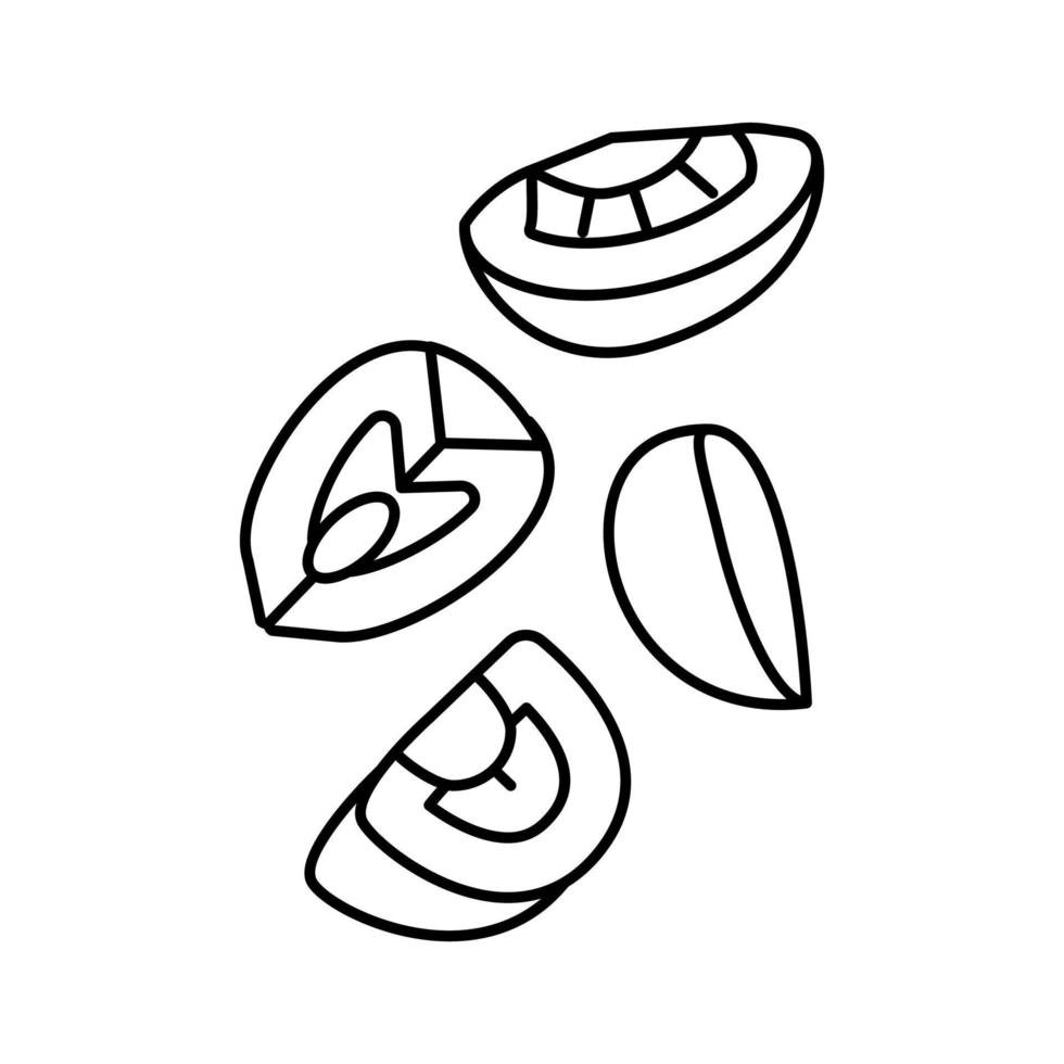 Ilustración de vector de icono de línea de corte de alimentos de rebanada de tomate