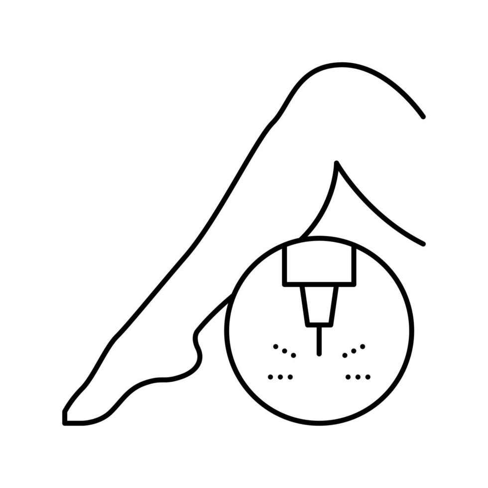 leg hair laser removal line icon vector illustration
