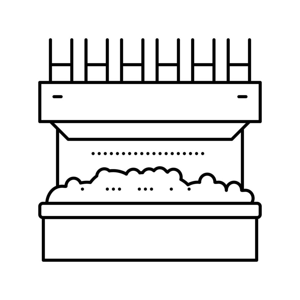 ilustración de vector de icono de línea de máquina de planta de cribado