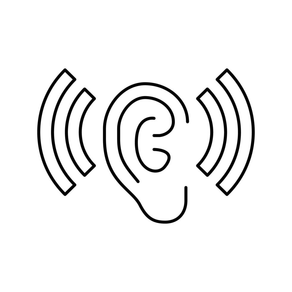 listening and hearing noise line icon vector illustration