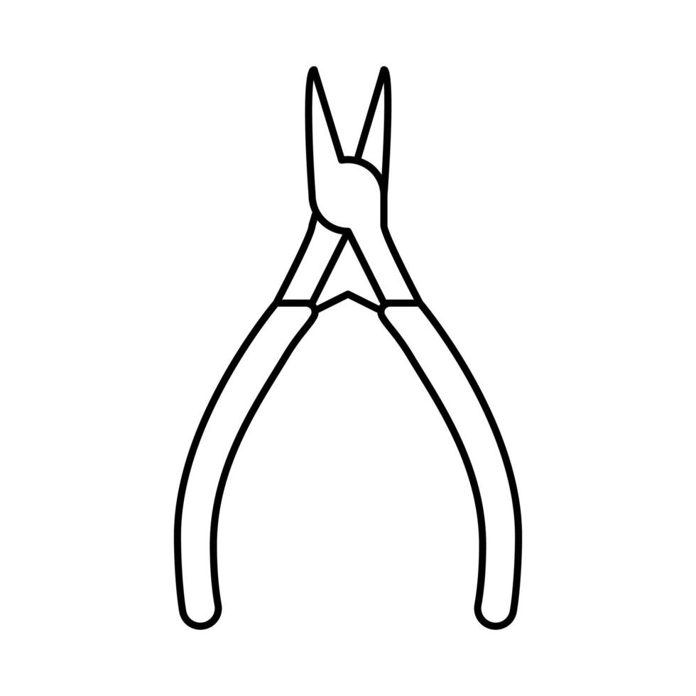 chain nose pliers line icon vector illustration