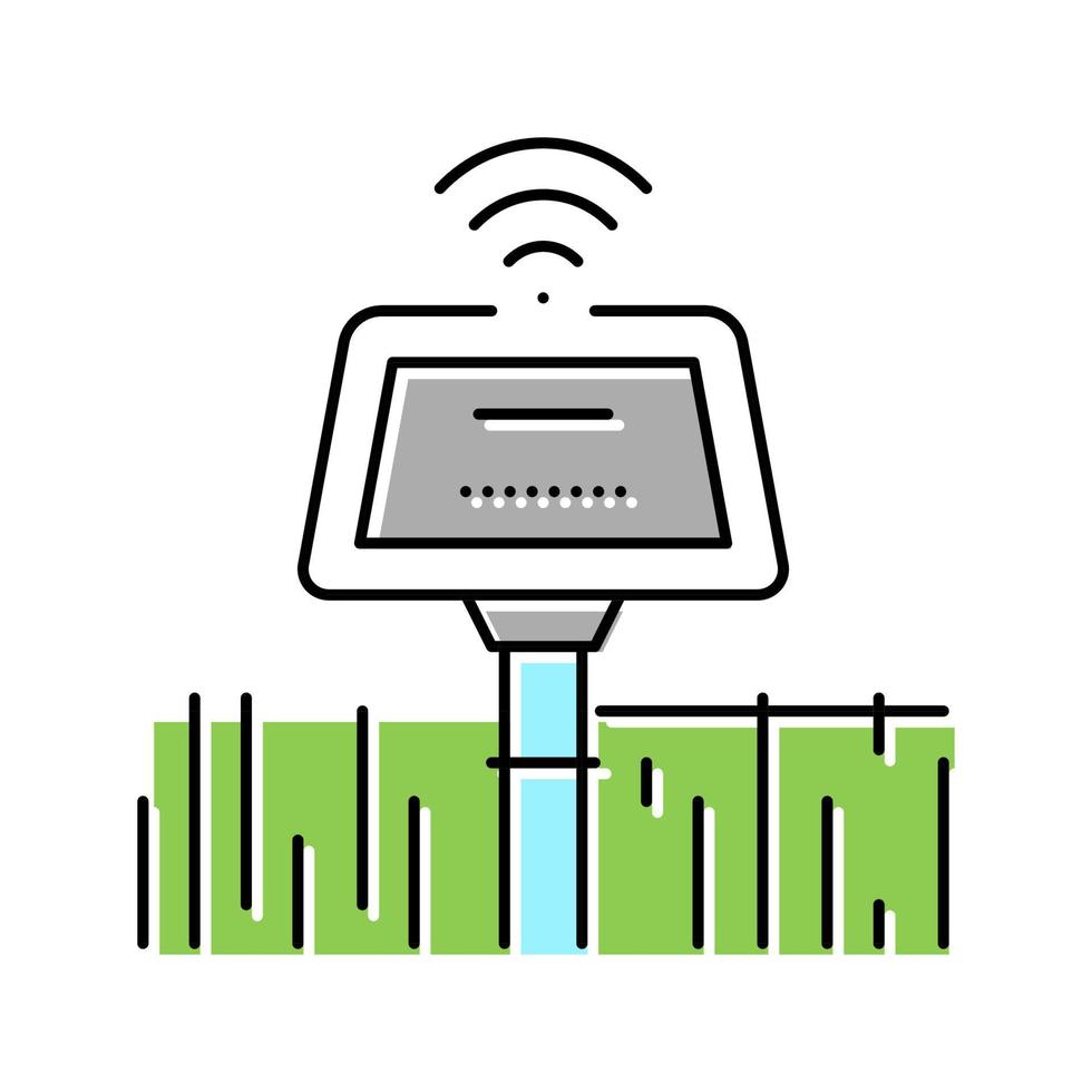 sensor agriculture smart farm color icon vector illustration