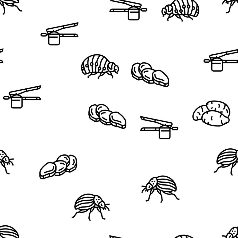 potato vegetable food raw fresh vector seamless pattern