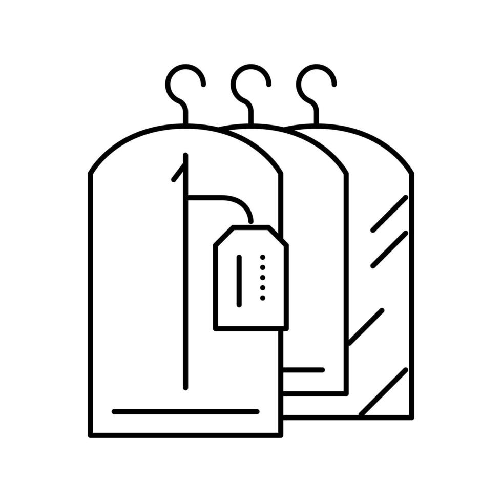 clean clothes in dry cleaning service line icon vector illustration