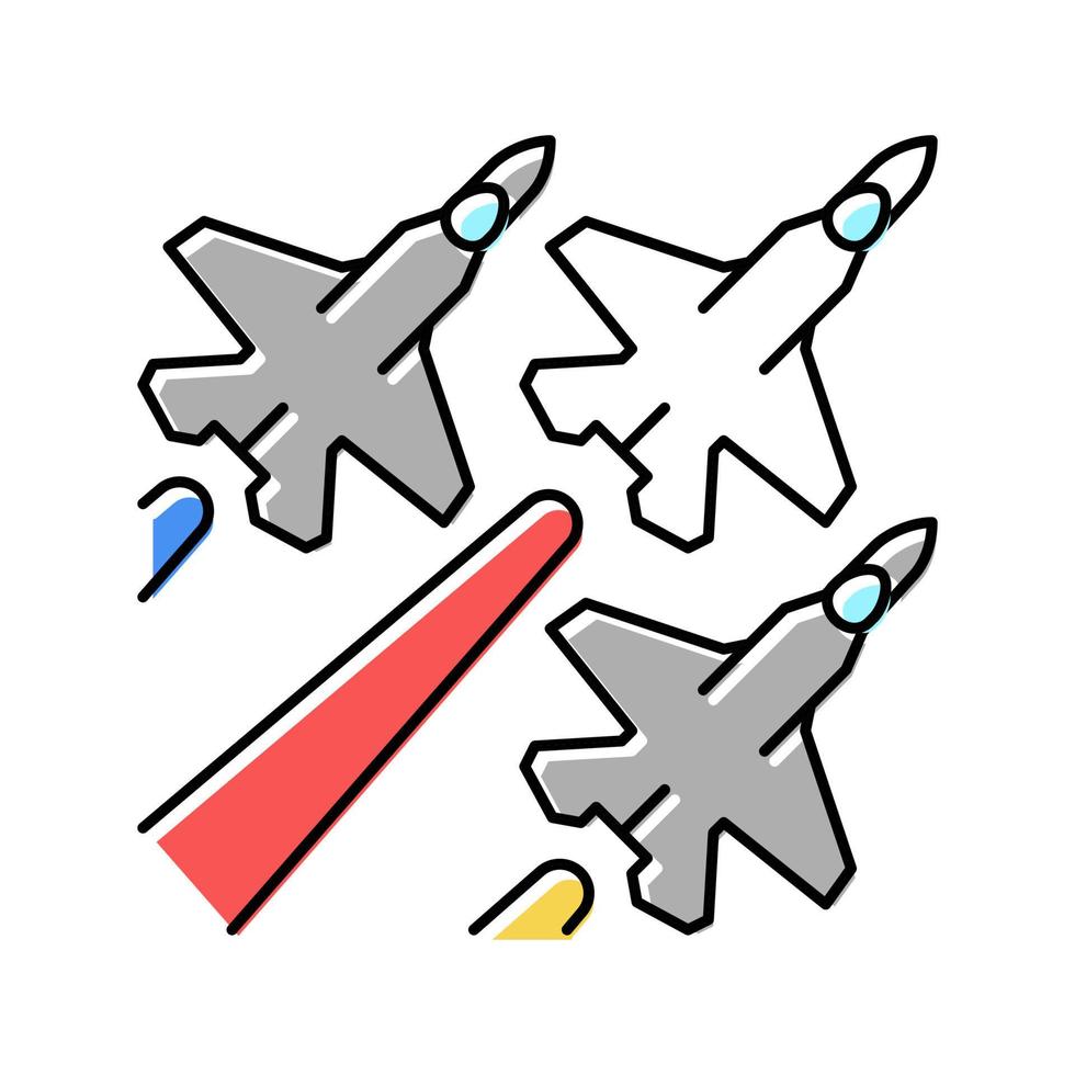 ilustración de vector de icono de color de desfile de aviación