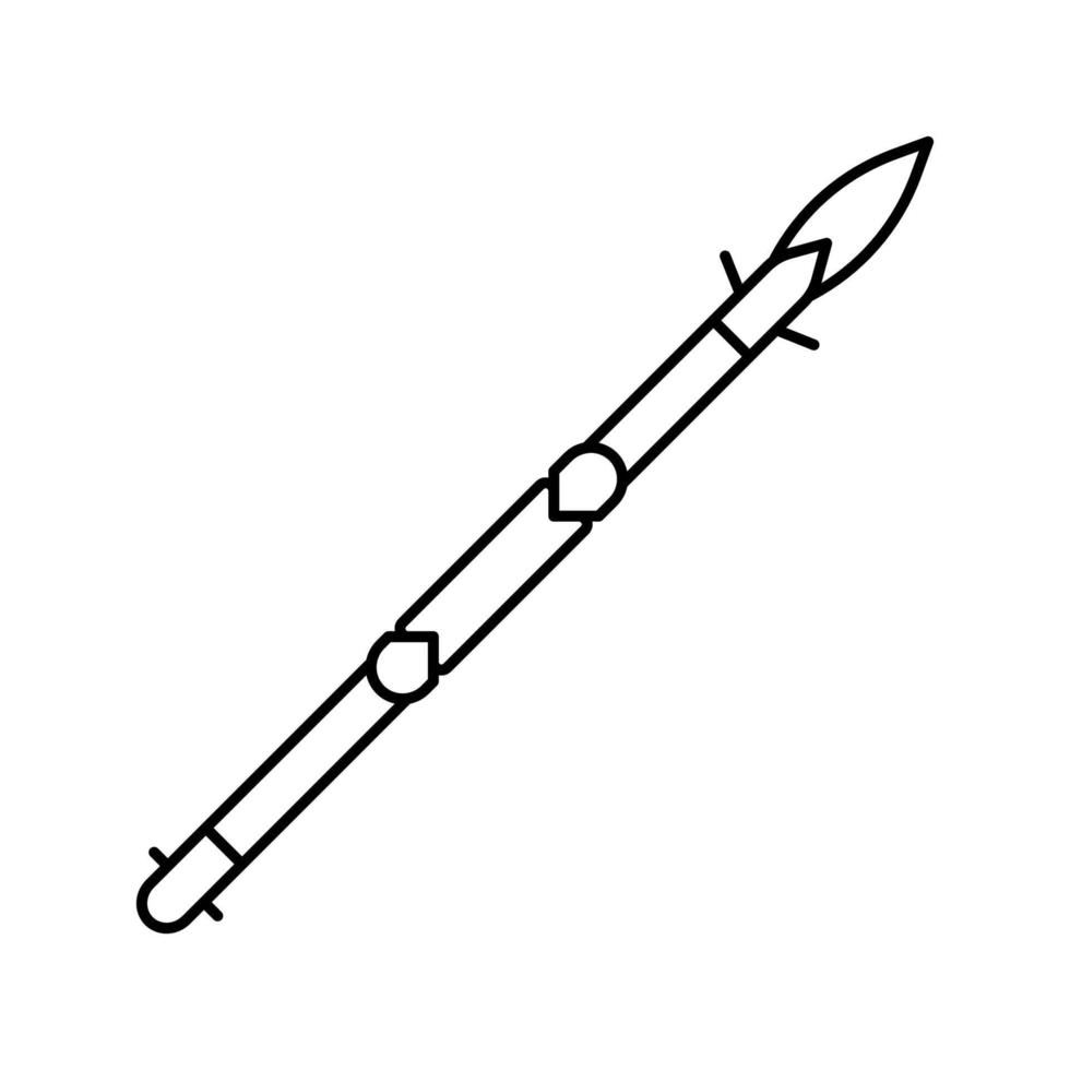 lanza arma línea icono vector ilustración