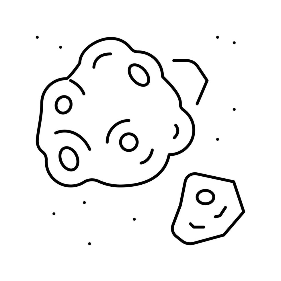 meteor asteroid line icon vector black illustration