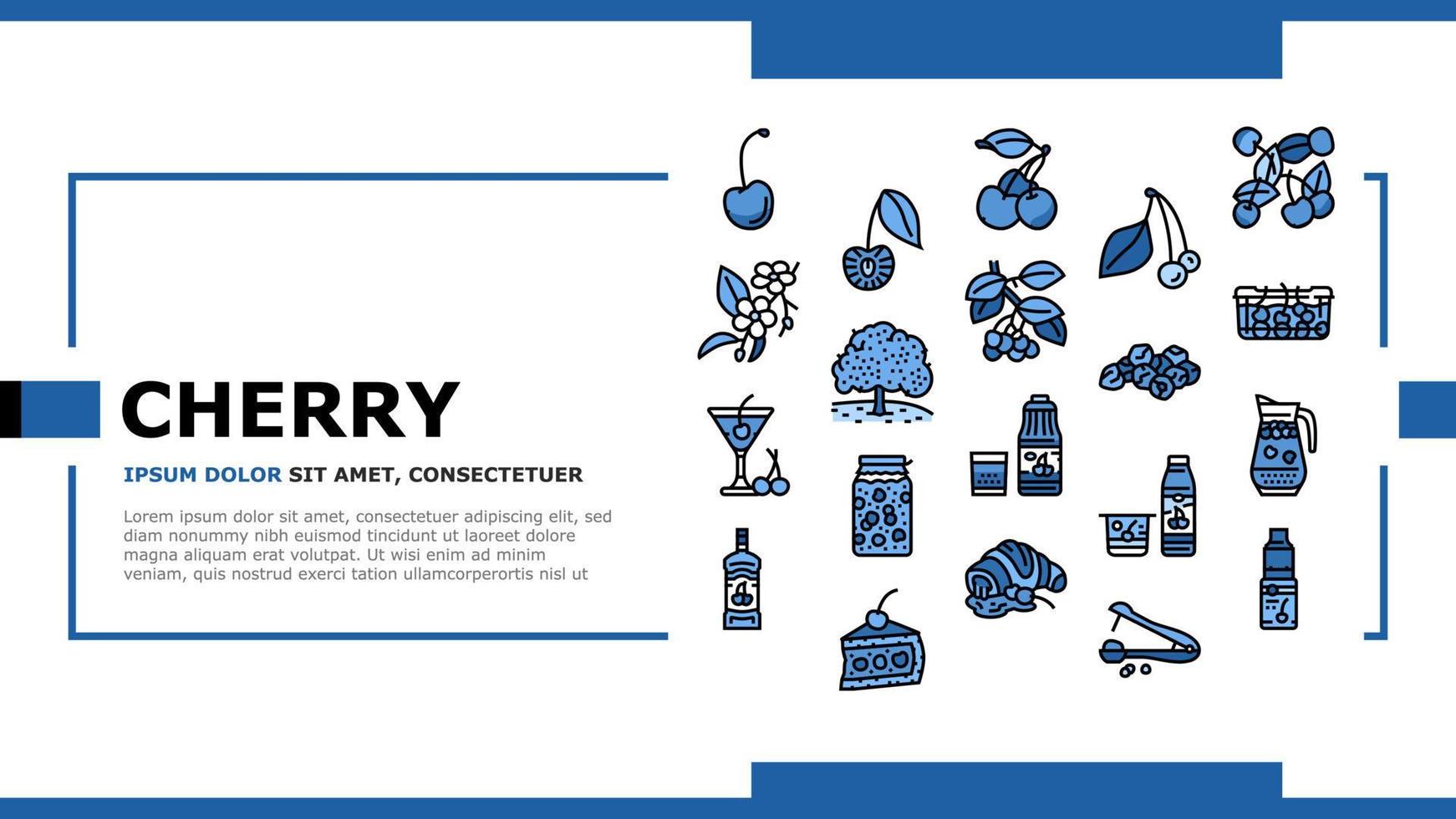Cherry Vitamin Freshness Berry landing header vector