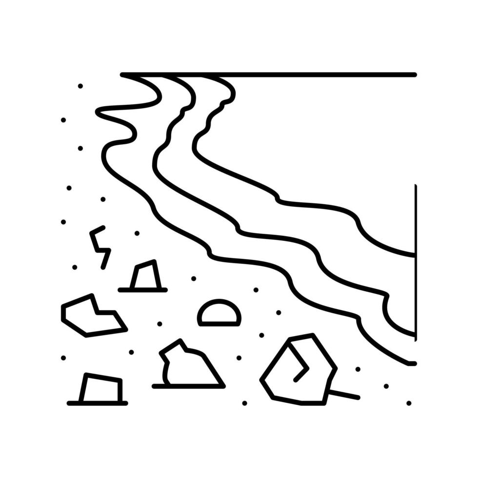 beach plastic waste line icon vector illustration