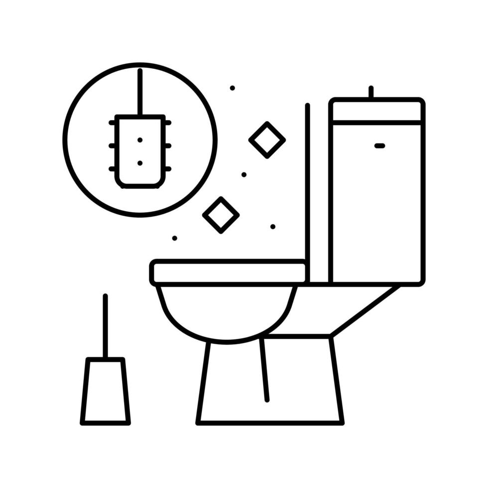 toilet cleaning line icon vector illustration