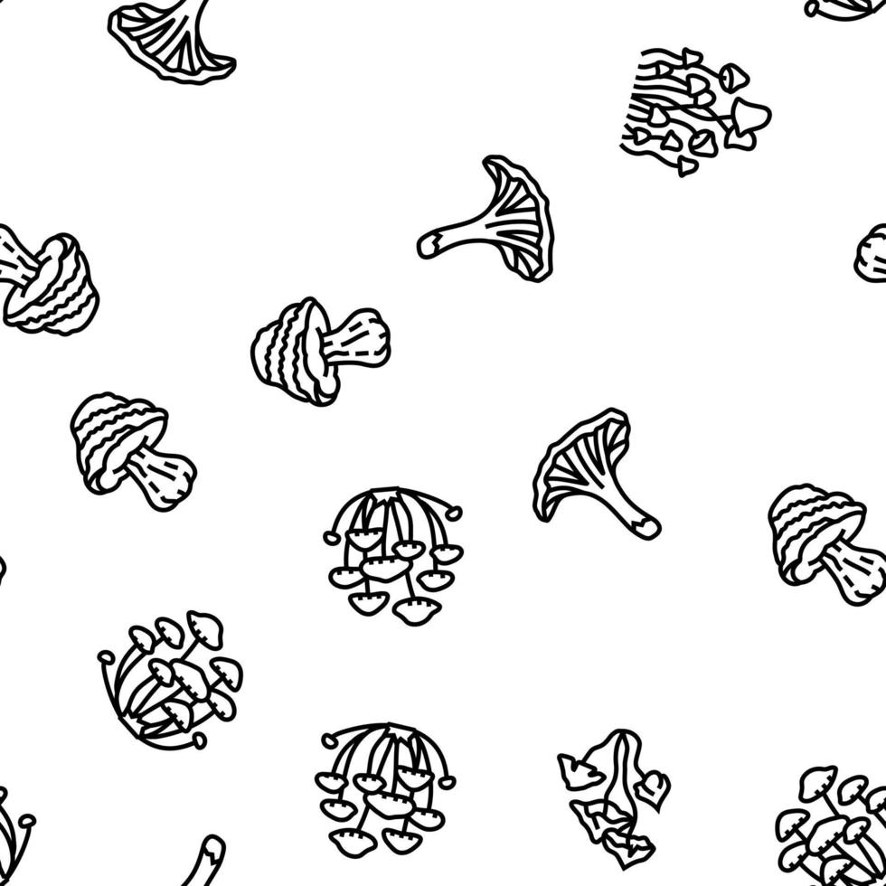 mushroom food forest fungi vector seamless pattern