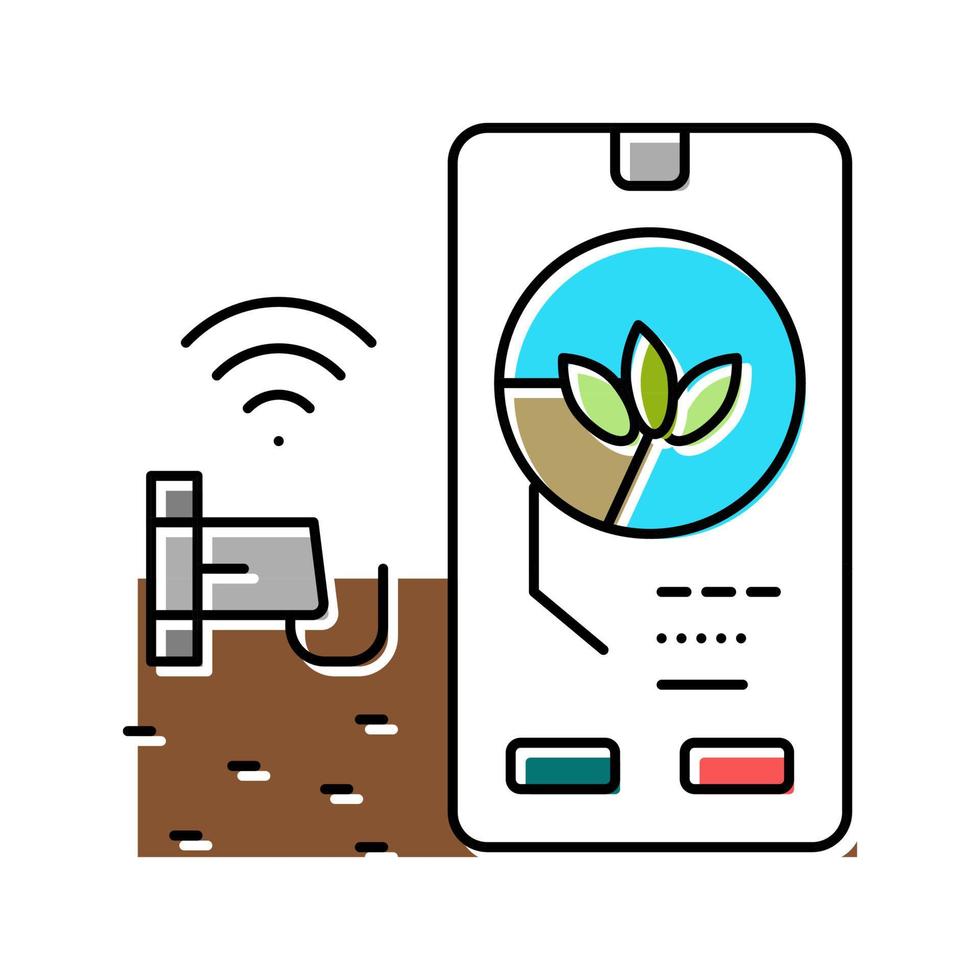 smart watering system color icon vector illustration