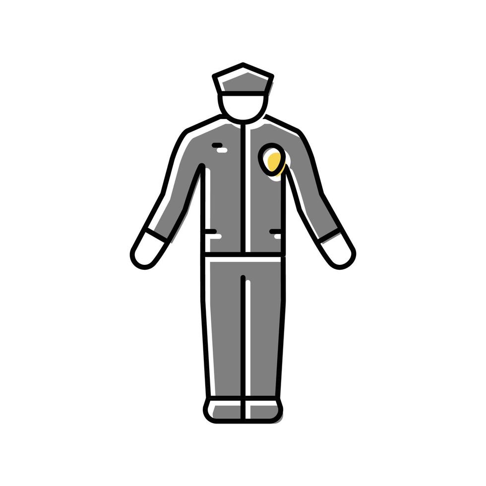 policía trabajador policía color icono vector ilustración