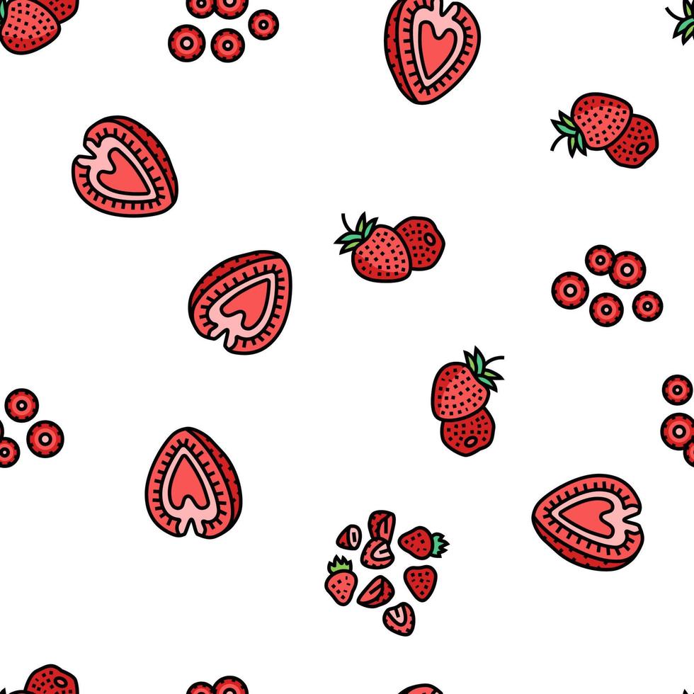 Strawberry Freshness Ripe Berry vector seamless pattern