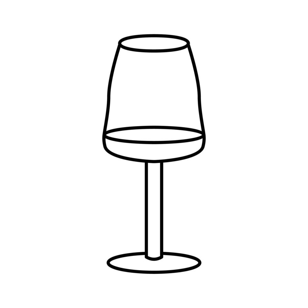 ilustración de vector de icono de línea de copa de vino tinto
