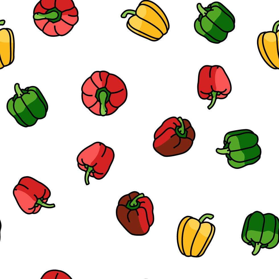 pepper ingredient food organic vector seamless pattern