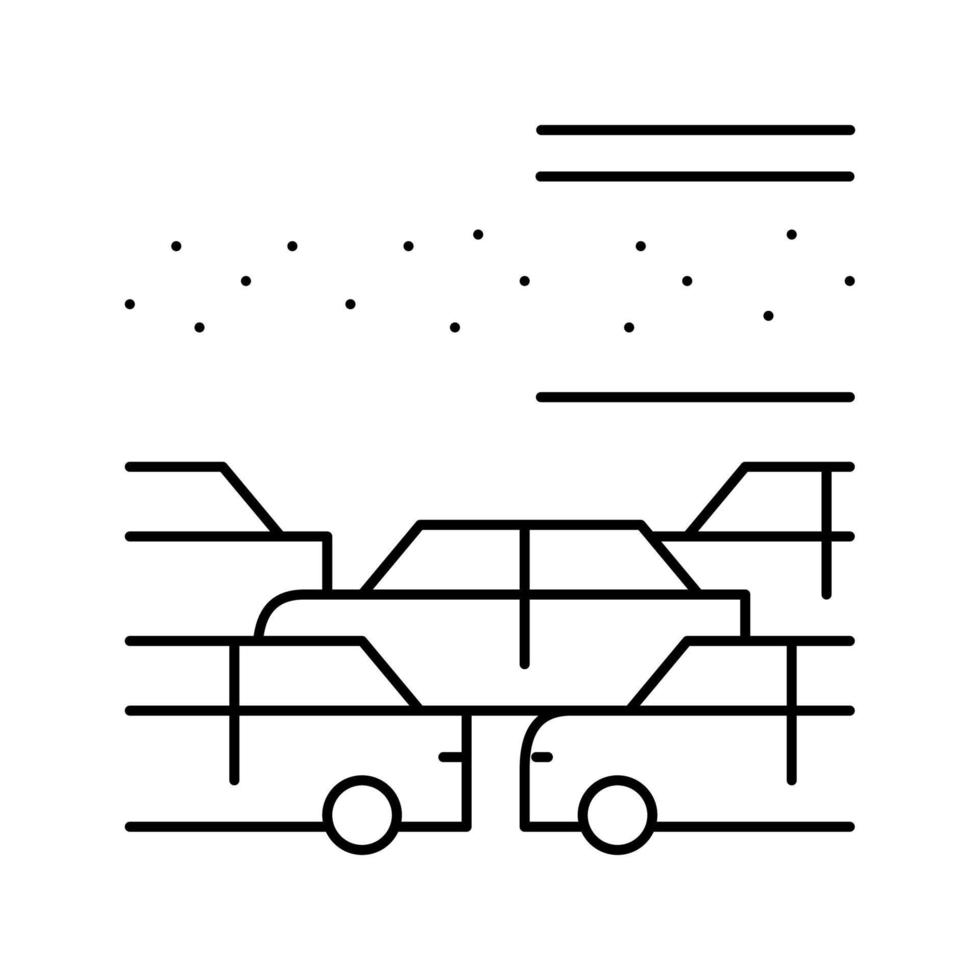 Ilustración de vector de icono de línea de estacionamiento de transporte de coche