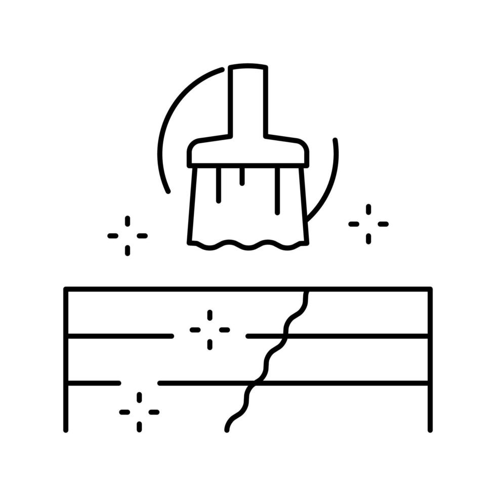 ilustración de vector de icono de línea de reparación de cubierta y patio