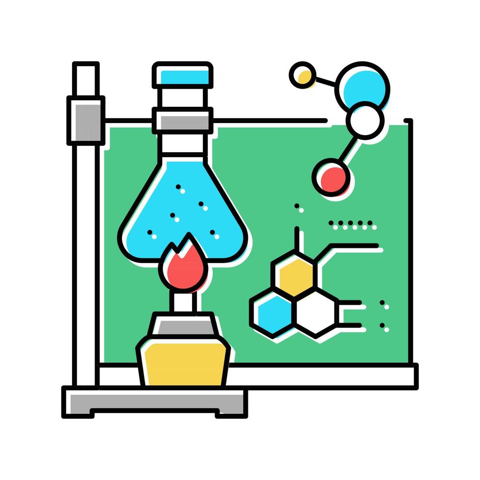 escuela disciplina química color icono vector ilustración