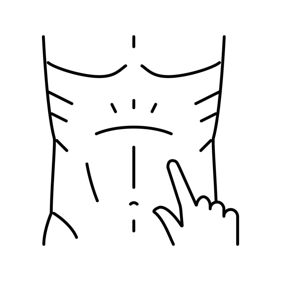 abdominal reflexes line icon vector illustration