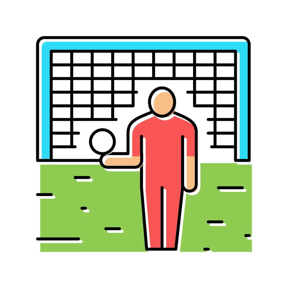 ilustración de vector de icono de color de fútbol de portero