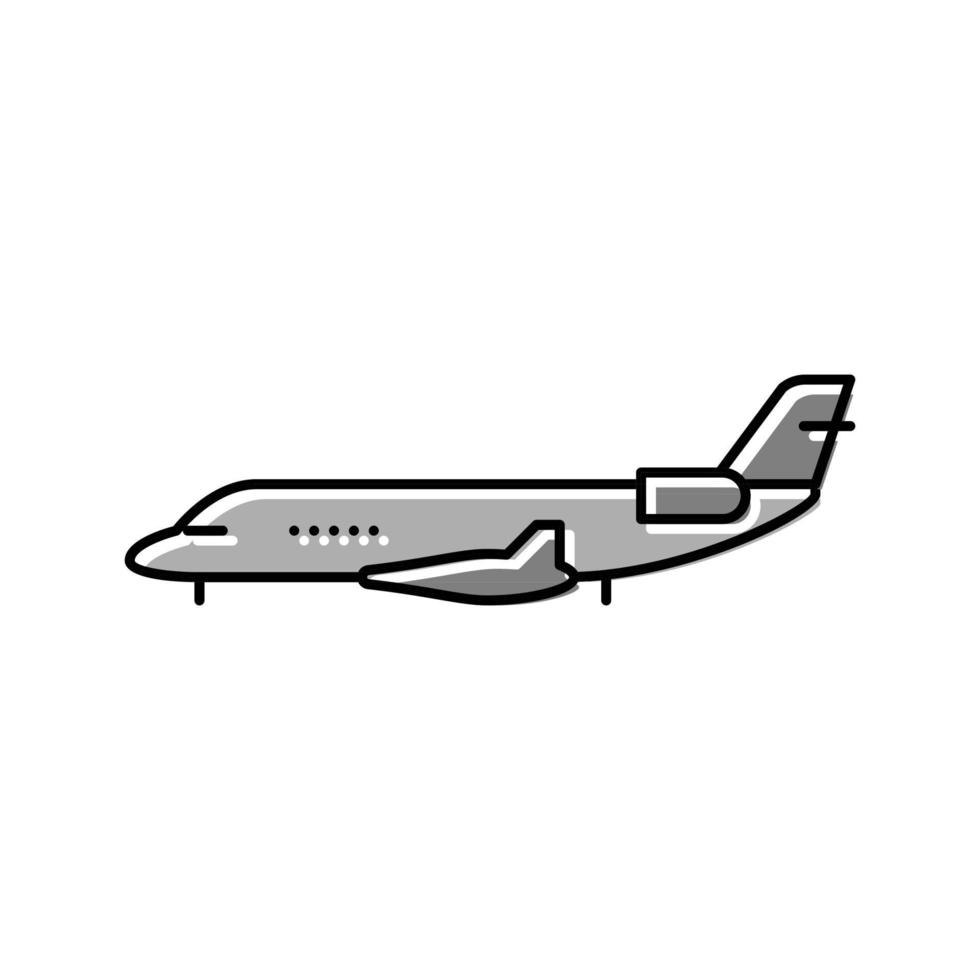 private jet airplane aircraft color icon vector illustration