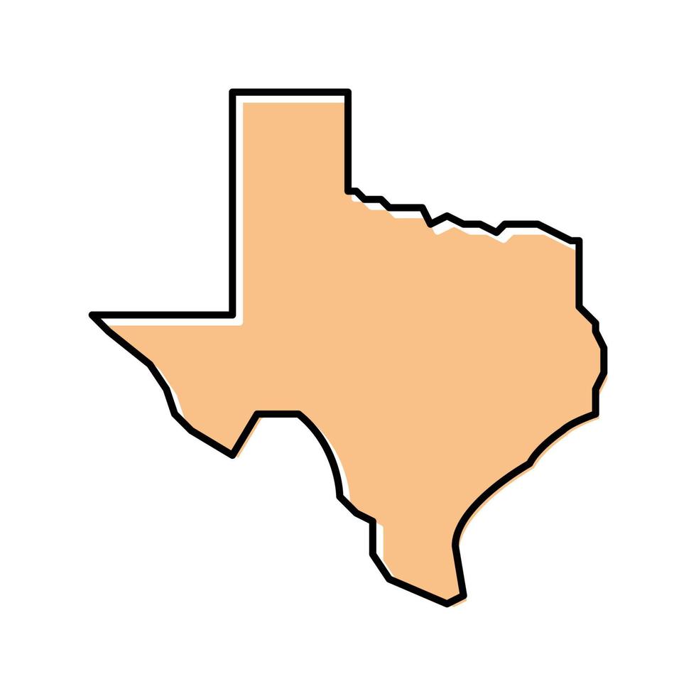 ilustración de vector de icono de color de estado de texas