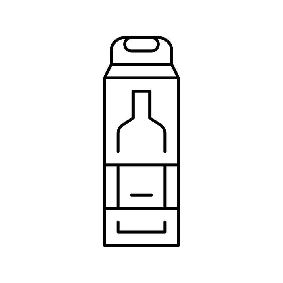 bottle of alcohol box line icon vector illustration