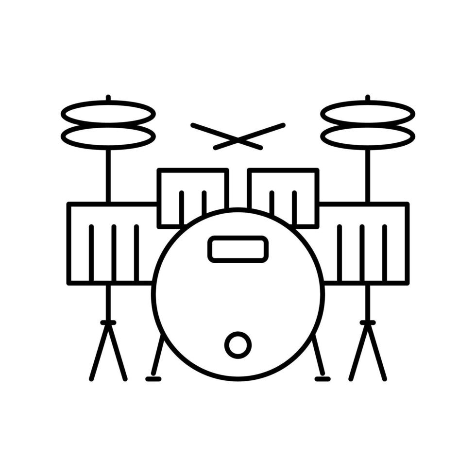 drum rhythm bass instrument line icon vector illustration
