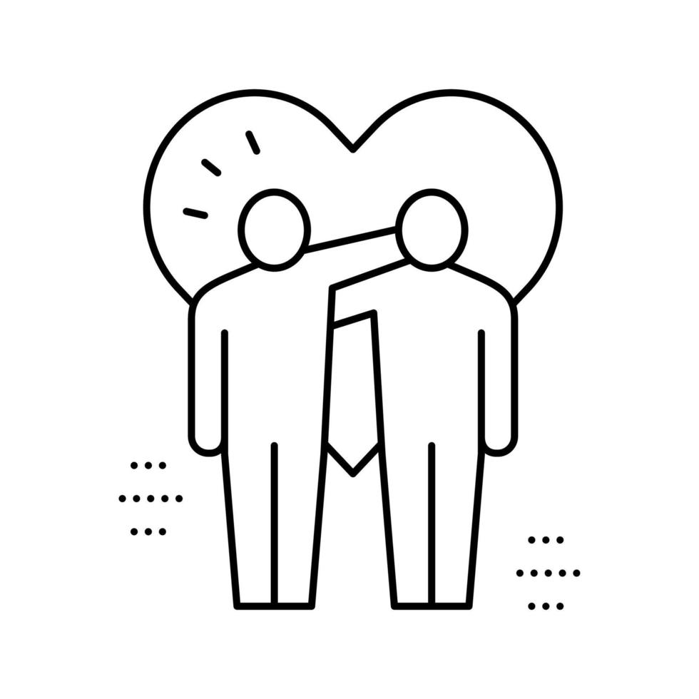 lovely hugs line icon vector illustration sign