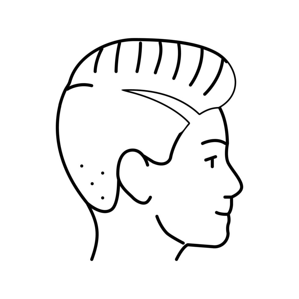 elegance man hairstyle line icon vector illustration